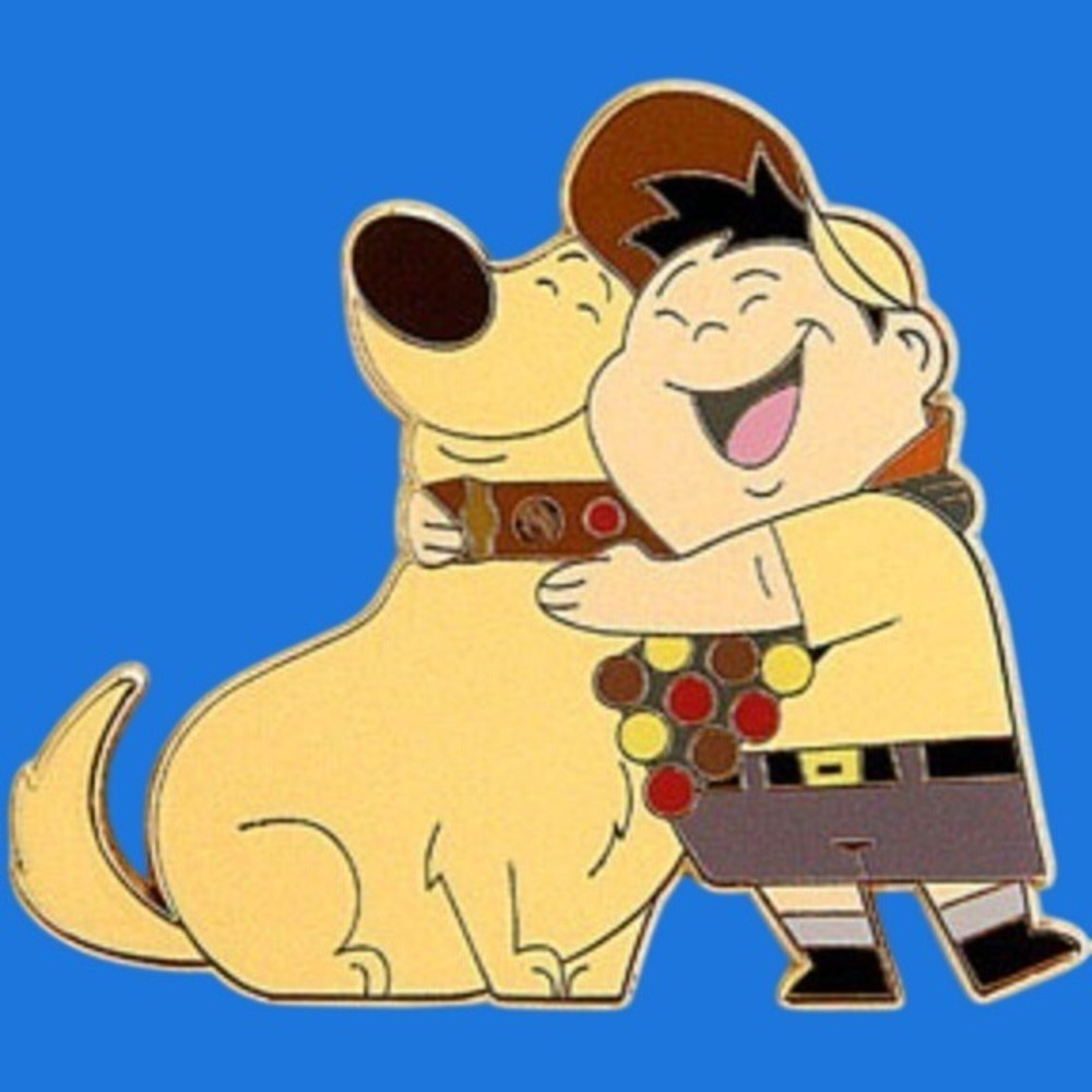 Disney Pin Up Russell Scout with‎ Dug Golden Retriever LE 300 70691 DSF Pixar